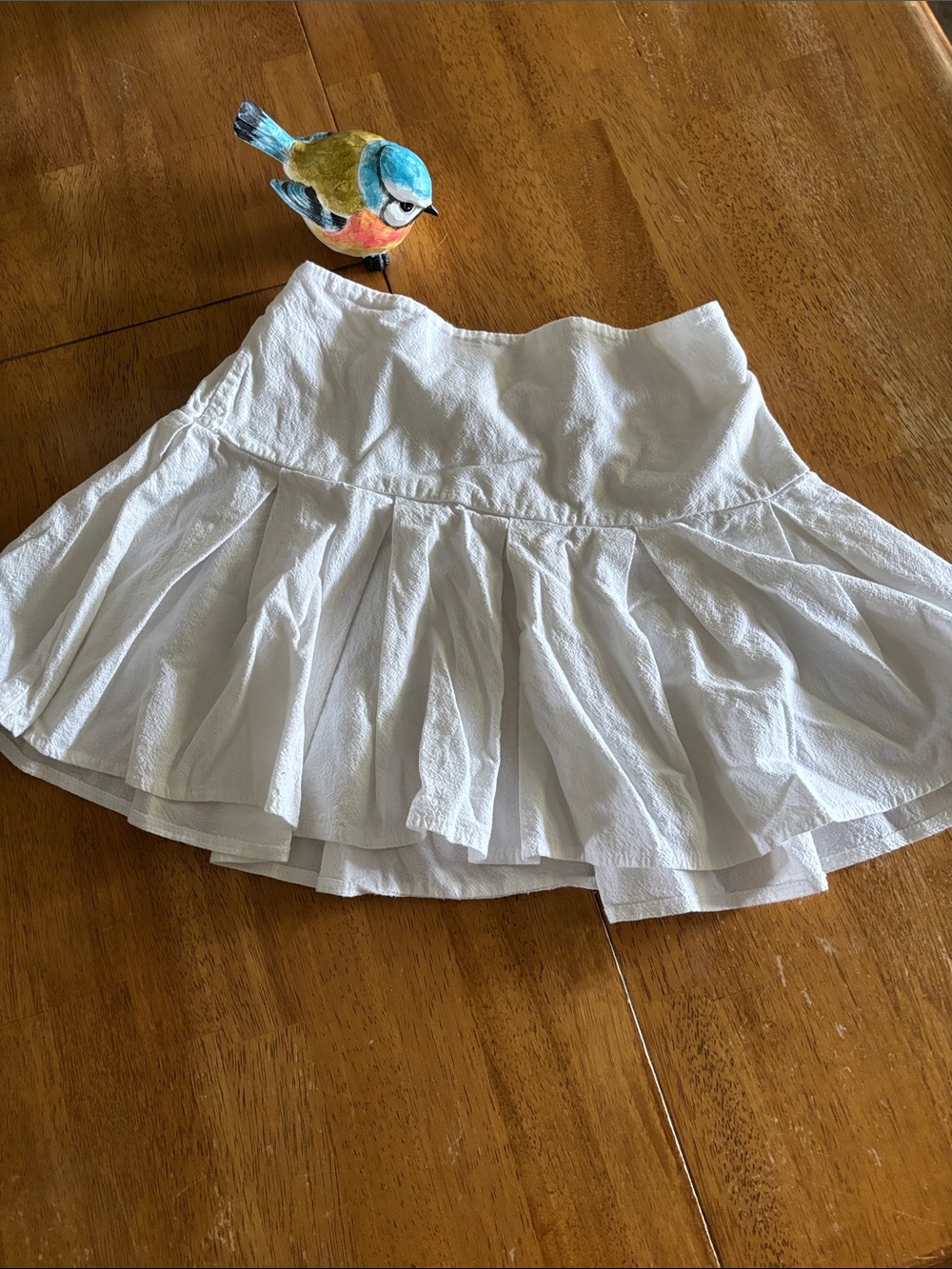 URBAN Romantics White Cotton Elastic-Waist Skirt